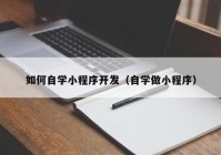 如何自学小程序开发（自学做小程序）