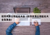 软件开发公司起名大全（软件开发公司起名大全及寓意）